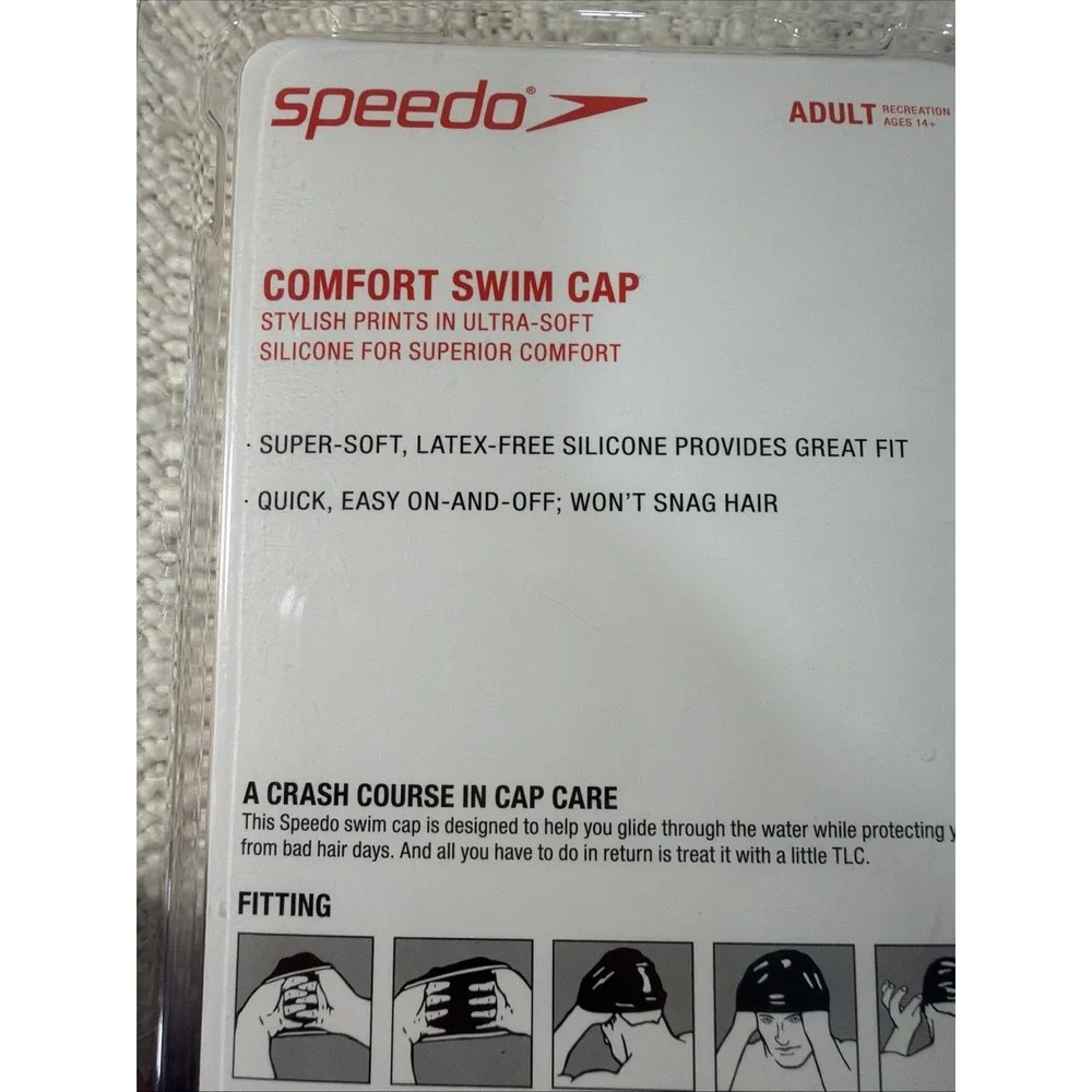 Speedo Adult Comfort Swim Cap Colorful Latex Free